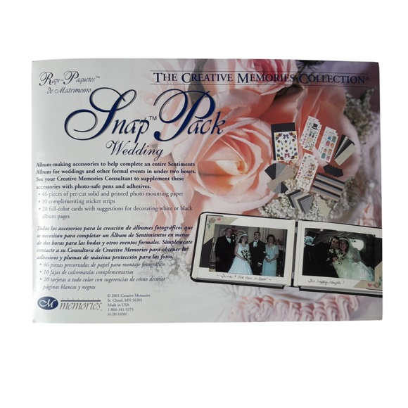 WEDDING Creative Memories Snap Pack Album Kit 5x7 Scrapbooking Paper Stickers - Picture 1 of 3